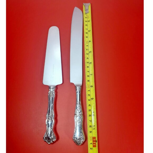 Vintage Silverplate Cake Set Pilgrim Cake Knife & Rogers 1847 Cake Server - Picture 2 of 12